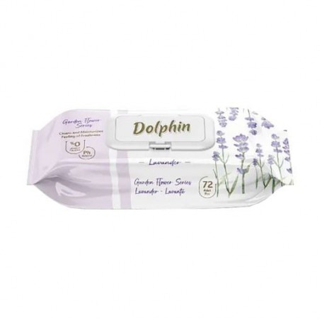 Влажные салфетки Dolphin Lavander, 72 шт