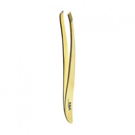 Пинцет для бровей Killуs с загнутыми кончиками, с позолотой, 1 шт (963590)