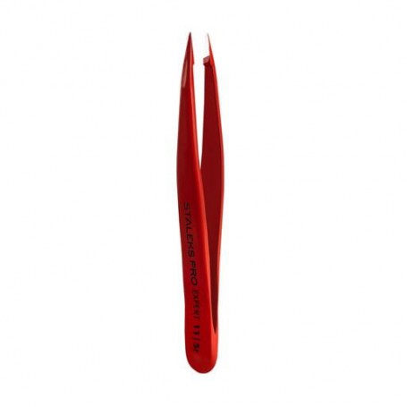 Пинцет для бровей Staleks Pro Expert 11 Type 5 широкие скошенные кромки, красный (ТЕ-11/5)
