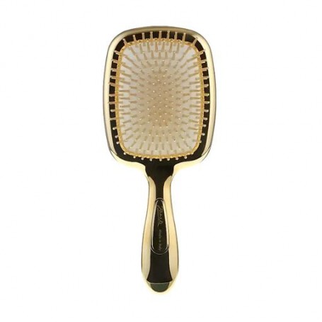 Расческа для волос Janeke 1830 Gold Hairbrush Золотая, прямоугольная, с зеркалом