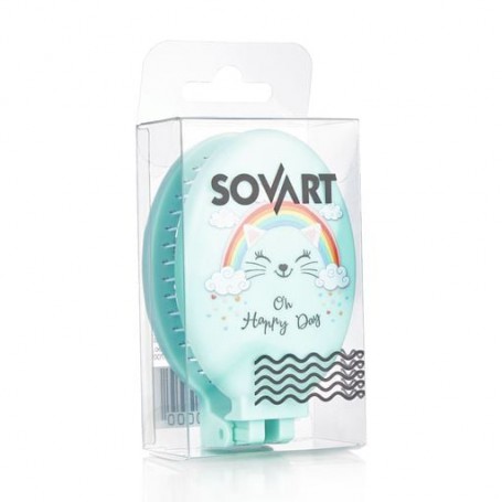 Массажная щетка для волос Sovart Складная, мятная, 1 шт