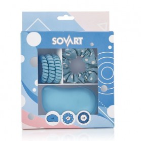 Набор для волос Sovart голубой (щетка массажная, 1 шт + резинка объемная, 1 шт + резинки-пружинки, 3 шт)