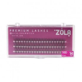 Накладные ресницы пучковые Zola Premium Lashes 10D, C 0.10, 14 мм