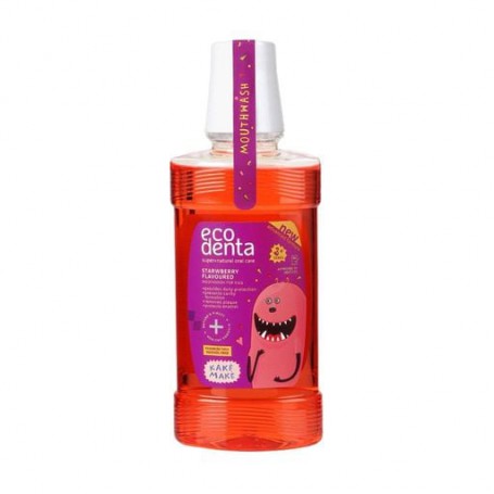 Детский ополаскиватель для полости рта Ecodenta Kake Make Mouthwash со вкусом клубники, от 3 лет, 250 мл