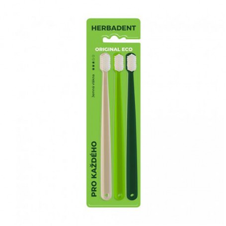 Набор зубных щеток Herbadent Original Eco мягкая, 3 шт