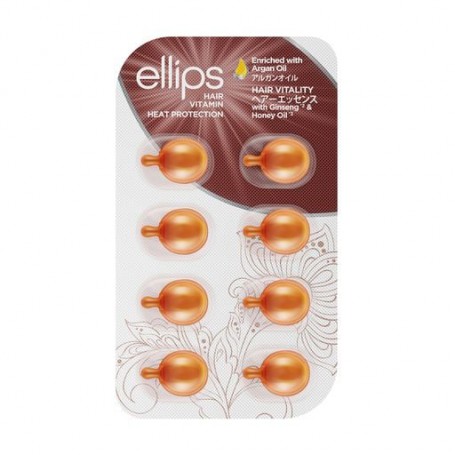 Витамины для волос Ellips Hair Vitamin Hair Vitality with Ginseng & Honey Oil Здоровье волос, с женьшенем и медом 8*1 мл