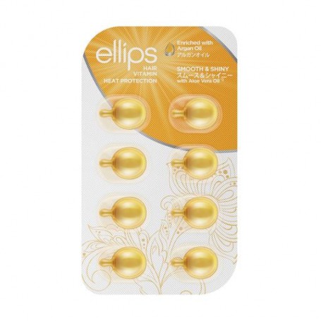 Витамины для волос Ellips Hair Vitamin Smooth & Shiny With Aloe Vera Oil Роскошное сияние, с маслом алоэ вера, 8*1 мл