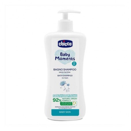 Детский шампунь-гель 2 в 1 для волос и тела Chicco Baby Moments Без слез, 200 мл