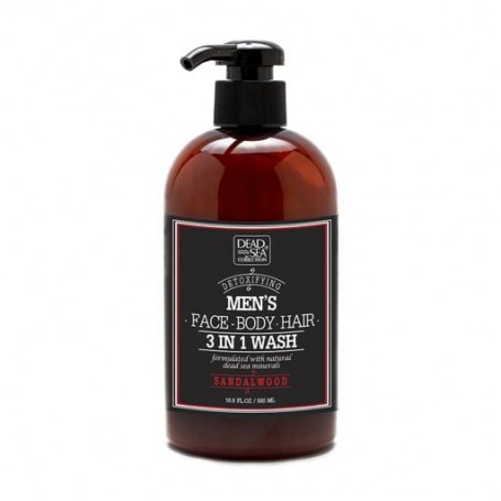 Мужской гель для тела, волос и лица Dead Sea Collection Men&39s Sandalwood Face Body Hair 3 in 1 Wash, 1 л