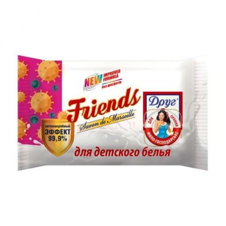 Хозяйственное твердое мыло Друг Friends Savon de Marseille для стирки детского белья, 125 г