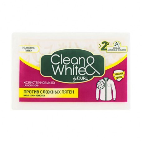 Хозяйственное мыло DURU Clean & White для удаления сложных пятен, 120 г