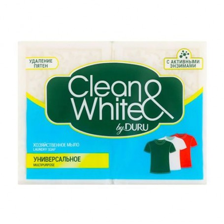 Хозяйственное мыло DURU Clean & White универсальное, 2*120 г