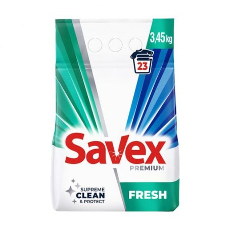 Стиральный порошок Savex Premium Fresh, 23 стирки, 3.45 кг