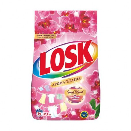Стиральный порошок Losk Ароматерапия с эфирными маслами и ароматом малазийских цветов, автомат, 14 стирок, 2.1 кг