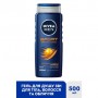 Гель для душу NIVEA MEN Sport 3 в 1, чоловічий, 500 мл