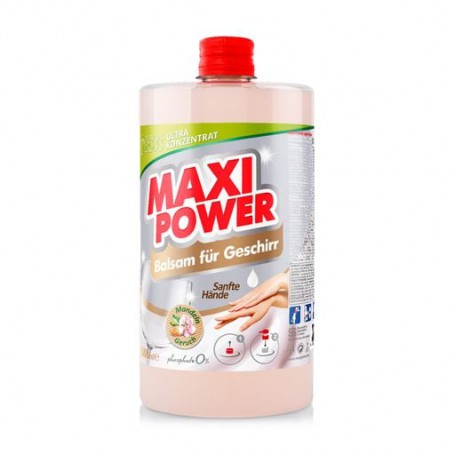 Средство-бальзам для мытья посуды Maxi Power Миндаль, 1 л (запаска)