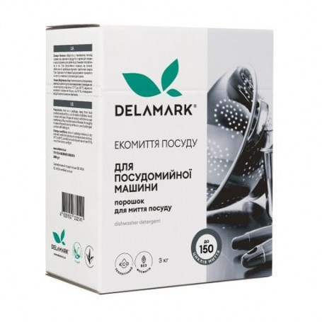 Порошок для мытья посуды в посудомоечной машине DeLaMark Dishwasher Detergent, 150 циклов мытья, 3 кг