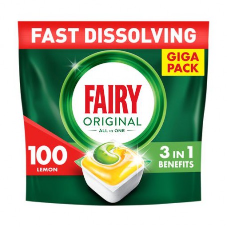 Таблетки для посудомоечной машины Fairy Original Все в 1, с ароматом лимона, 100 шт