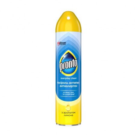 Полироль для мебели Pronto Антипыль и антиаллерген, с ароматом лимона, 250 мл