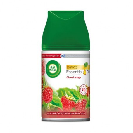 Сменный баллон к автоматическому аэрозольному освежителю воздуха Air Wick Freshmatic Red Berries Лесные ягоды, 250 мл