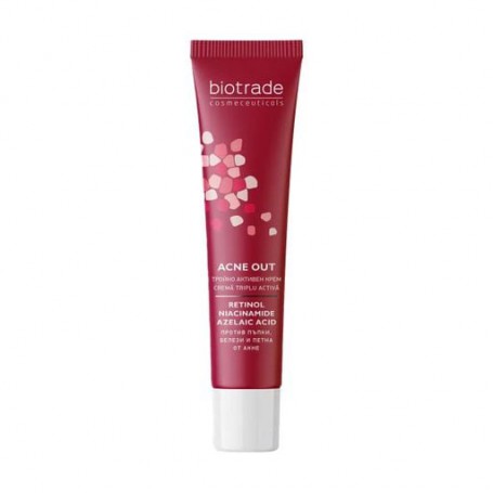 Триактивный крем Biotrade Acne Out против акне и постакне, с ретинолом, азелаиновой кислотой и ниацинамидом, 30 мл