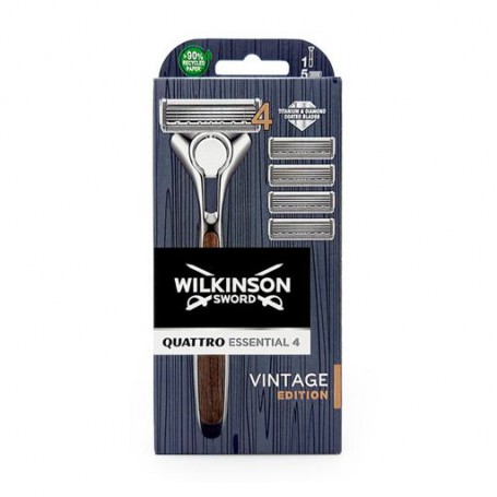 Бритва Wilkinson Sword Quattro Vintage Edition с 4 сменными картриджами, мужская
