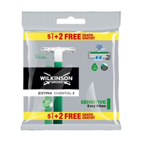 Одноразовые станки для бритья Wilkinson Sword Extra2 Essential Sensitive мужские, 5+2 шт