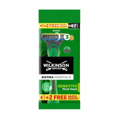 Станок для бритья Wilkinson Sword Extra Essential 3 Sensitive мужской, 4+2 шт