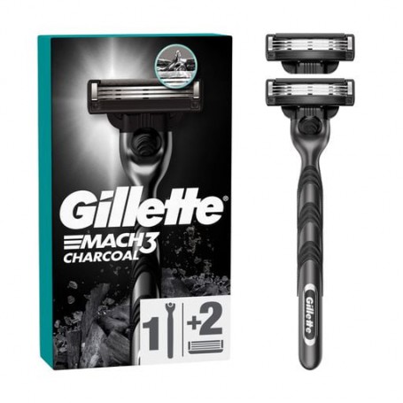 Бритва мужская (бритва) Gillette Mach3 Charcoal с 2 сменными картриджами