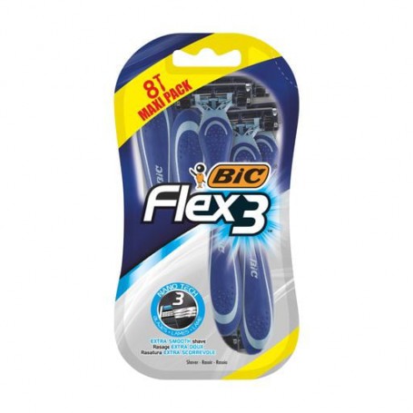 Станок для бритья одноразовый BIC Flex3 Comfort мужской 3 лезвия, 8 шт