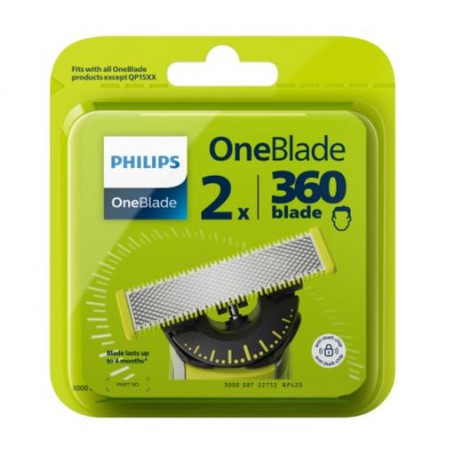 Сменное лезвие для электростанка PHILIPS OneBlade, 2 шт (QP420/50)