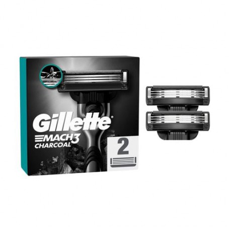 Сменные картриджи для бритья мужские (лезвия) Gillette Mach3 Charcoal, 2 шт