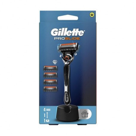 Станок для бритья мужской (бритва) Gillette Fusion ProGlide с 4 сменными картриджами + подставка