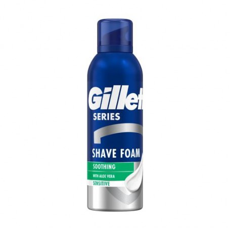 Мужская пена для бритья Gillette Series Sensitive для чувствительной кожи, с алоэ вера, 200 мл