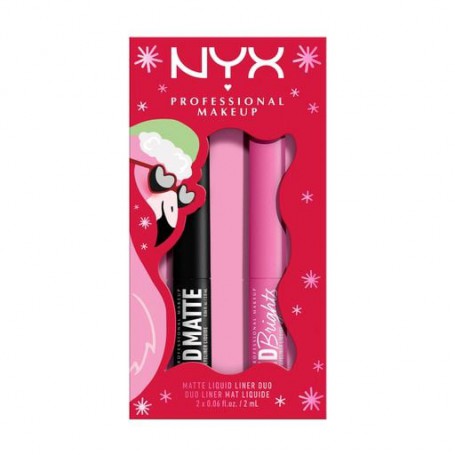 Набор подводок для глаз NYX Professional Makeup Matte Liquid Liner Duo (черная, 2 мл + розовая, 2 мл)