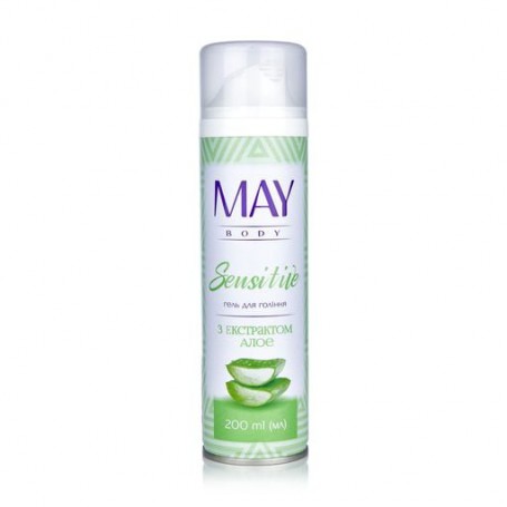 Гель для бритья MAY body Sensitive с экстрактом алоэ, женский, 200 мл