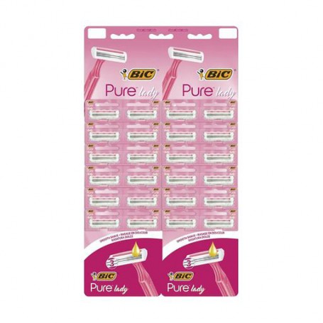Одноразовые станки для бритья BIC Pure 3 Lady Pink женские, 24 шт