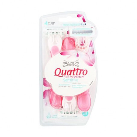 Одноразовые станки для бритья Wilkinson Sword Quattro for Women Sensitive женские, 3 шт