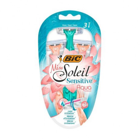 Одноразовые станки для бритья BIC Miss Soleil Sensitive Aqua женские, 3 шт