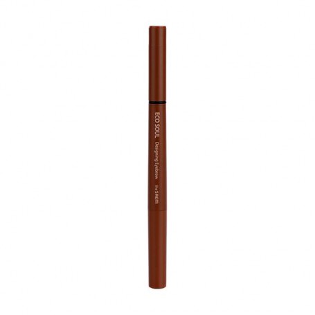 Карандаш для бровей 3в1 Saem Eco Soul Designing Eyebrow 02 Dark Brown, 0.2 г + 0.12 г