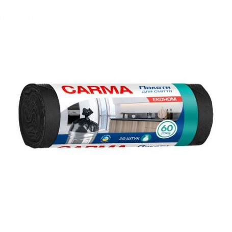 Пакеты для мусора Carma Эконом, черные, 60 л, 20 шт