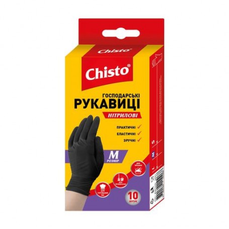 Перчатки нитриловые Chisto черные, размер M, 10 шт