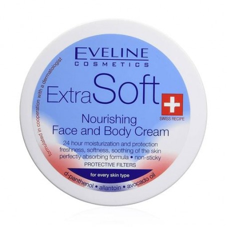 Крем для лица и тела Eveline Cosmetics Extra Soft питательный, для всех типов кожи, 200 мл