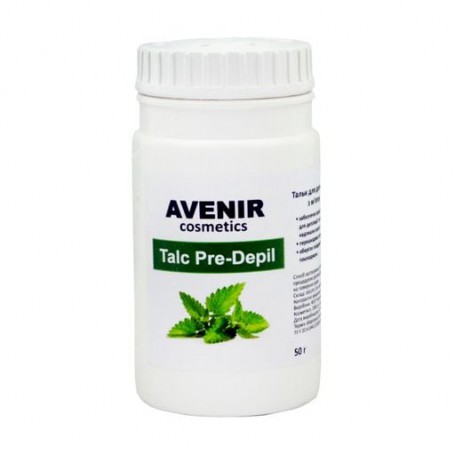 Тальк для депиляции и шугаринга Avenir Cosmetics Talc Pre-Depil Мята и ментол, 50 г