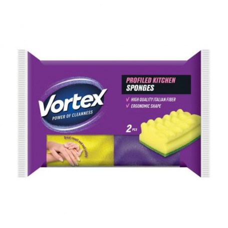 Губки кухонные Vortex Profiled & Care профилированные, 2 шт