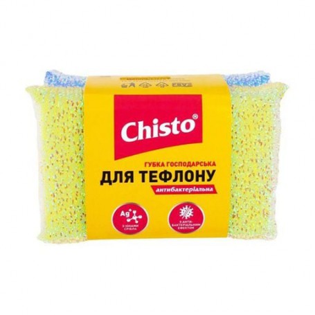 Хозяйственная губка для тефлона Chisto Антибактериальная, 2 шт