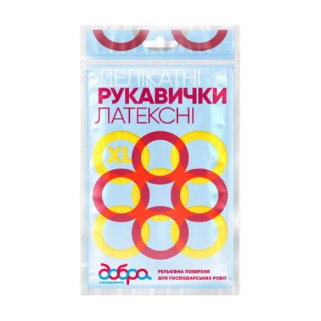 Латексные перчатки Добра Господарочка, деликатные, размер XL, 1 пара