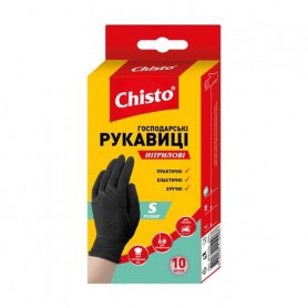 Перчатки нитриловые Chisto черные, размер S, 10 шт