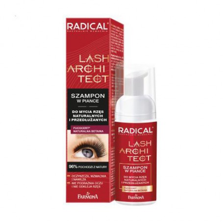 Шампунь-пенка для ухода за натуральными и нарощенными ресницами Farmona Radical Lash Architect Foam Shampoo, 50 мл