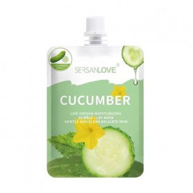 Очищающая пузырьковая кислородная маска для лица Sersanlove Cucumber Live Oxygen Moisturizing Bubble Clay Mask, 100 г